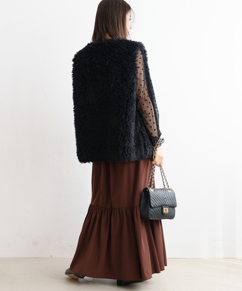 ZAKKA-BOX（ザッカボックス）の「ティアードロングスカート（スカート・レディース・ブラウン/カーキ/ブラック・FREE）」の9枚目の写真