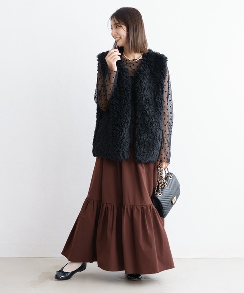 ZAKKA-BOX（ザッカボックス）の「ティアードロングスカート（スカート・レディース・ブラウン/カーキ/ブラック・FREE）」の10枚目の写真