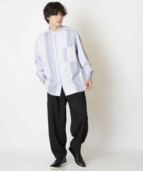 a.v.v（アーヴェヴェ）の「リングドットストライプBIGシャツ（シャツ/ブラウス・メンズ・ライトブルー/ベージュ・46/50/48/44）」の3枚目の写真