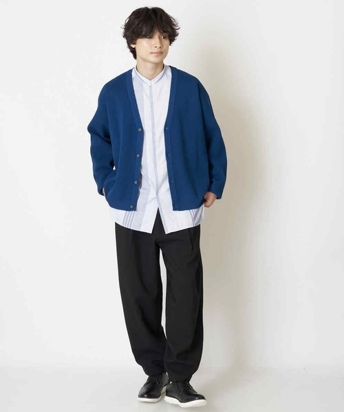 a.v.v（アーヴェヴェ）の「リングドットストライプBIGシャツ（シャツ/ブラウス・メンズ・ライトブルー/ベージュ・46/50/48/44）」の5枚目の写真