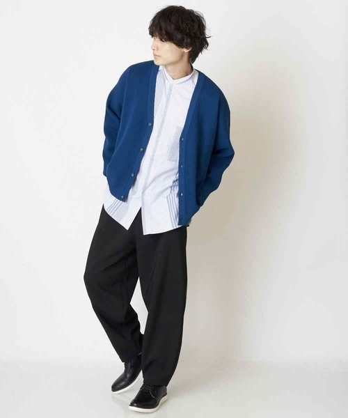 a.v.v（アーヴェヴェ）の「リングドットストライプBIGシャツ（シャツ/ブラウス・メンズ・ライトブルー/ベージュ・46/50/48/44）」の6枚目の写真