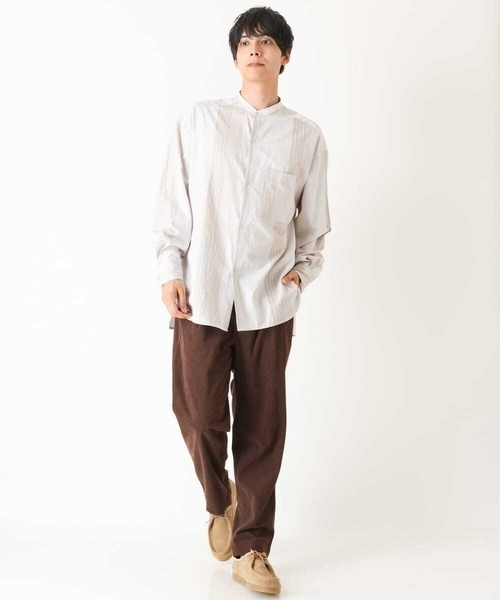 a.v.v（アーヴェヴェ）の「リングドットストライプBIGシャツ（シャツ/ブラウス・メンズ・ライトブルー/ベージュ・46/50/48/44）」の9枚目の写真