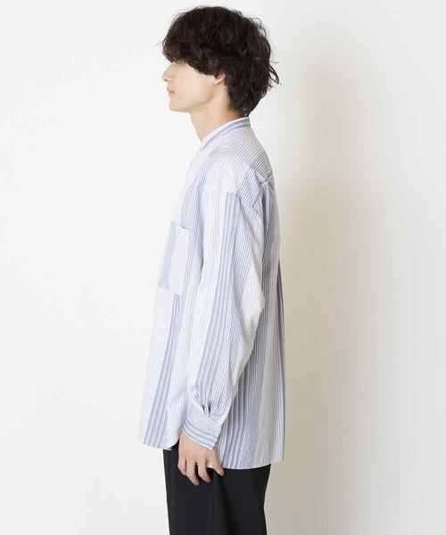 a.v.v（アーヴェヴェ）の「リングドットストライプBIGシャツ（シャツ/ブラウス・メンズ・ライトブルー/ベージュ・46/50/48/44）」の19枚目の写真