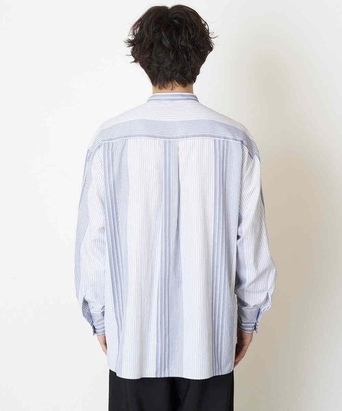a.v.v（アーヴェヴェ）の「リングドットストライプBIGシャツ（シャツ/ブラウス・メンズ・ライトブルー/ベージュ・46/50/48/44）」の20枚目の写真