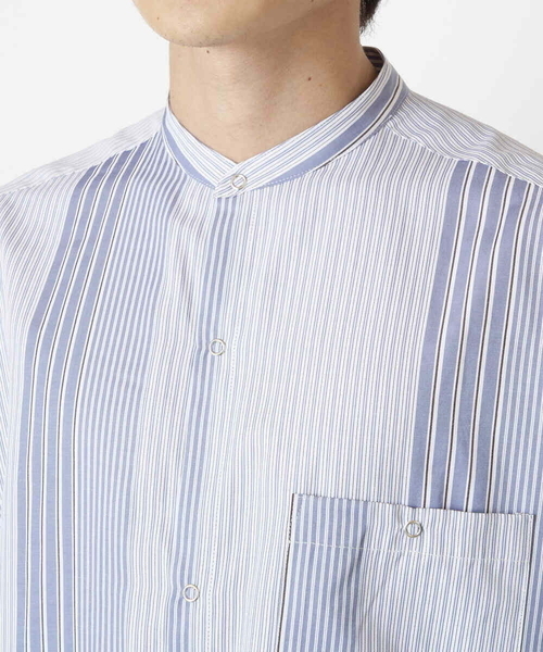 a.v.v（アーヴェヴェ）の「リングドットストライプBIGシャツ（シャツ/ブラウス・メンズ・ライトブルー/ベージュ・46/50/48/44）」の21枚目の写真