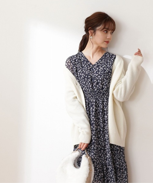 PROPORTION BODY DRESSING（プロポーションボディドレッシング）の「ロング畦カーデ / 1212274001（カーディガン/ボレロ・レディース・ホワイト系その他/グリーン/パープル/ピンク・FREE）」の2枚目の写真