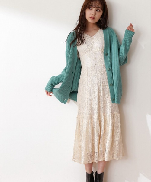 PROPORTION BODY DRESSING（プロポーションボディドレッシング）の「ロング畦カーデ / 1212274001（カーディガン/ボレロ・レディース・ホワイト系その他/グリーン/パープル/ピンク・FREE）」の3枚目の写真