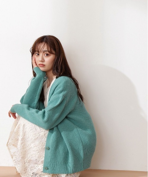 PROPORTION BODY DRESSING（プロポーションボディドレッシング）の「ロング畦カーデ / 1212274001（カーディガン/ボレロ・レディース・ホワイト系その他/グリーン/パープル/ピンク・FREE）」の13枚目の写真