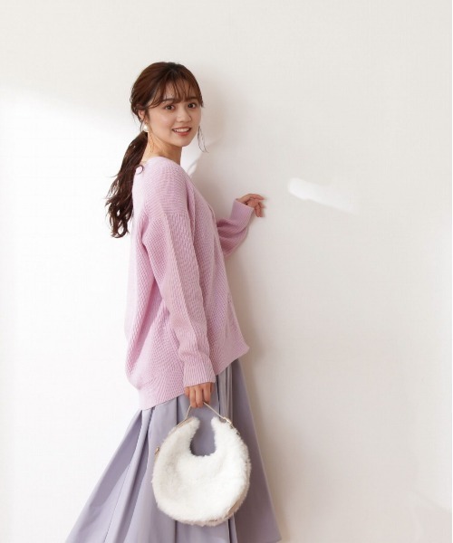 PROPORTION BODY DRESSING（プロポーションボディドレッシング）の「ロング畦カーデ / 1212274001（カーディガン/ボレロ・レディース・ホワイト系その他/グリーン/パープル/ピンク・FREE）」の15枚目の写真