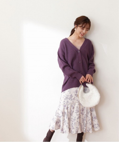 PROPORTION BODY DRESSING（プロポーションボディドレッシング）の「ロング畦カーデ / 1212274001（カーディガン/ボレロ・レディース・ホワイト系その他/グリーン/パープル/ピンク・FREE）」の8枚目の写真