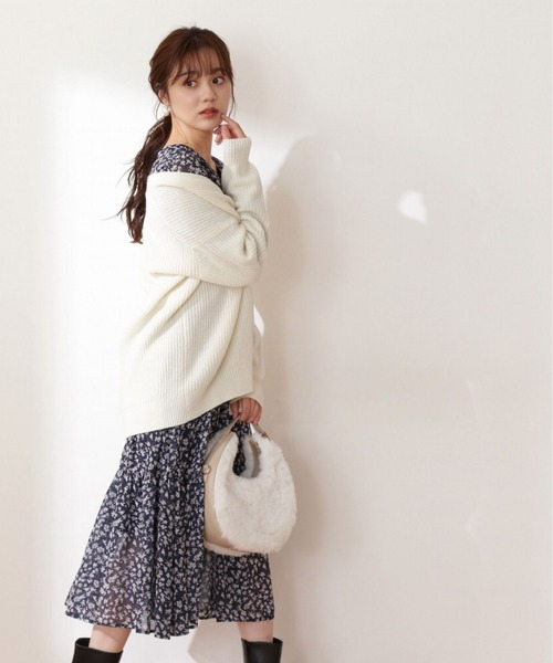 PROPORTION BODY DRESSING（プロポーションボディドレッシング）の「ロング畦カーデ / 1212274001（カーディガン/ボレロ・レディース・ホワイト系その他/グリーン/パープル/ピンク・FREE）」の10枚目の写真