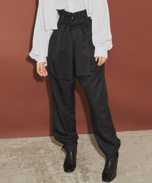 Aunt Marie's（アントマリーズ）の「ハイウエストベルトパンツ（その他パンツ・レディース・ブラウン/グレイッシュベージュ/ブラック・SMALL/FREE）」の4枚目の写真