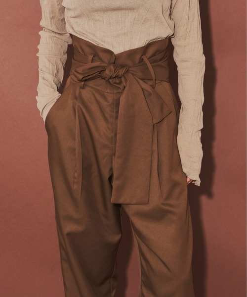 Aunt Marie's（アントマリーズ）の「ハイウエストベルトパンツ（その他パンツ・レディース・ブラウン/グレイッシュベージュ/ブラック・SMALL/FREE）」の14枚目の写真