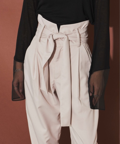 Aunt Marie's（アントマリーズ）の「ハイウエストベルトパンツ（その他パンツ・レディース・ブラウン/グレイッシュベージュ/ブラック・SMALL/FREE）」の12枚目の写真