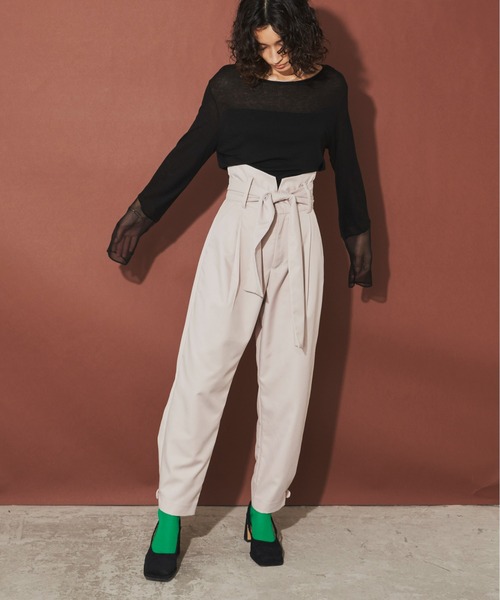 Aunt Marie's（アントマリーズ）の「ハイウエストベルトパンツ（その他パンツ・レディース・ブラウン/グレイッシュベージュ/ブラック・SMALL/FREE）」の18枚目の写真