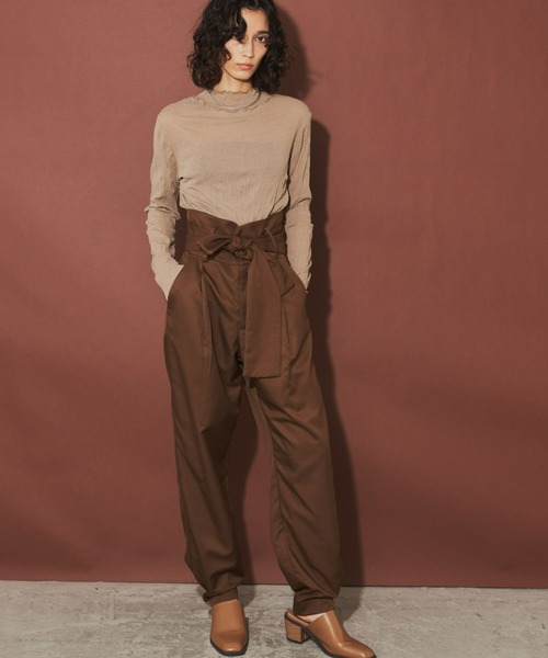 Aunt Marie's（アントマリーズ）の「ハイウエストベルトパンツ（その他パンツ・レディース・ブラウン/グレイッシュベージュ/ブラック・SMALL/FREE）」の13枚目の写真