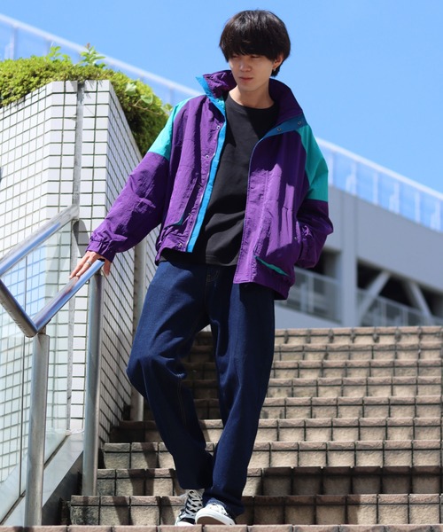 セール】over size classic color nylon blouson/オーバーサイズ
