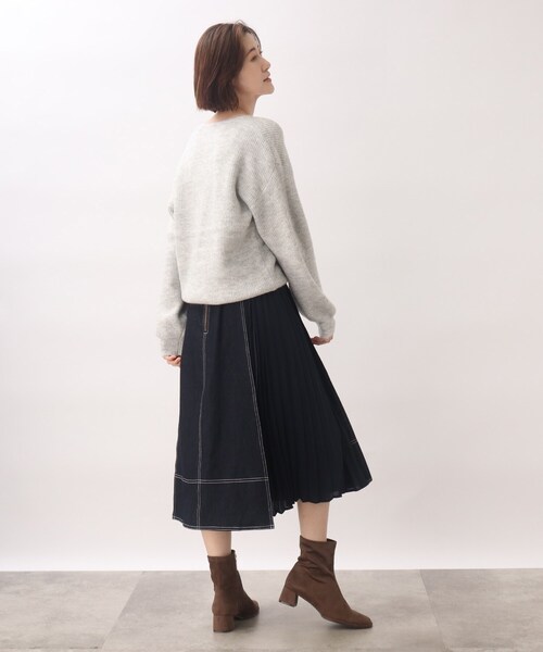 grove(グローブ)の「◆もちっとふっくら華やかラメニット(ニット/セーター・レディース・ライトグレー/アイボリー/グリーン/パープル系・03/02/04/05/01)」の7枚目の写真