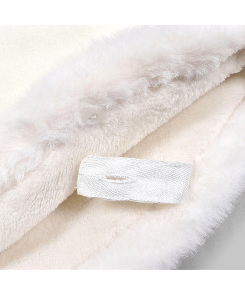 SLAP SLIP BABY（スラップスリップベビー）の「SLAPSLIPBABY/リボンスカラップファー裏ボアマントベビー(50~90cm)（ポンチョ・キッズ・ピンク/オフホワイト・ONESIZE）」の5枚目の写真