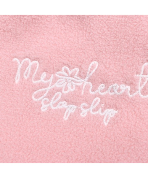 SLAP SLIP BABY（スラップスリップベビー）の「SLAPSLIPBABY/リボンスカラップファー裏ボアマントベビー(50~90cm)（ポンチョ・キッズ・ピンク/オフホワイト・ONESIZE）」の4枚目の写真