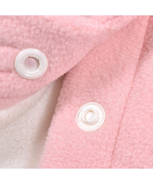 SLAP SLIP BABY（スラップスリップベビー）の「SLAPSLIPBABY/リボンスカラップファー裏ボアマントベビー(50~90cm)（ポンチョ・キッズ・ピンク/オフホワイト・ONESIZE）」の6枚目の写真
