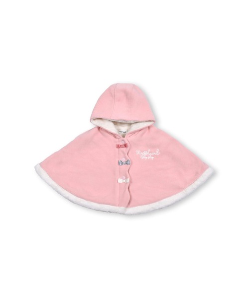SLAP SLIP BABY（スラップスリップベビー）の「SLAPSLIPBABY/リボンスカラップファー裏ボアマントベビー(50~90cm)（ポンチョ・キッズ・ピンク/オフホワイト・ONESIZE）」の10枚目の写真