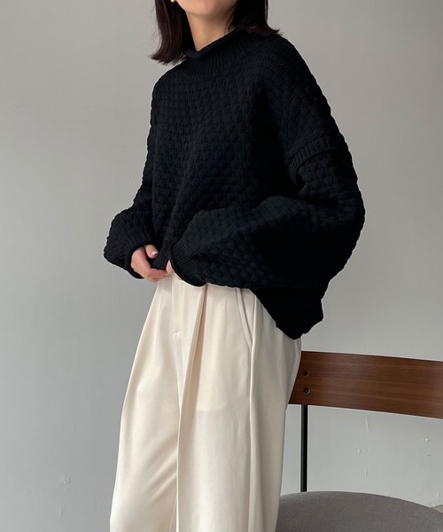 hellam（へラム）の「ポップコーン編ハイネックニット（ニット