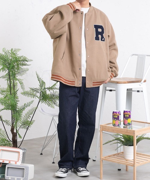 PairPair(ペアペア)の「ワッペン付きオーバーサイズスタジャン(ブルゾン・レディース・ボルドー/ベージュ・LARGE/MEDIUM)」の10枚目の写真