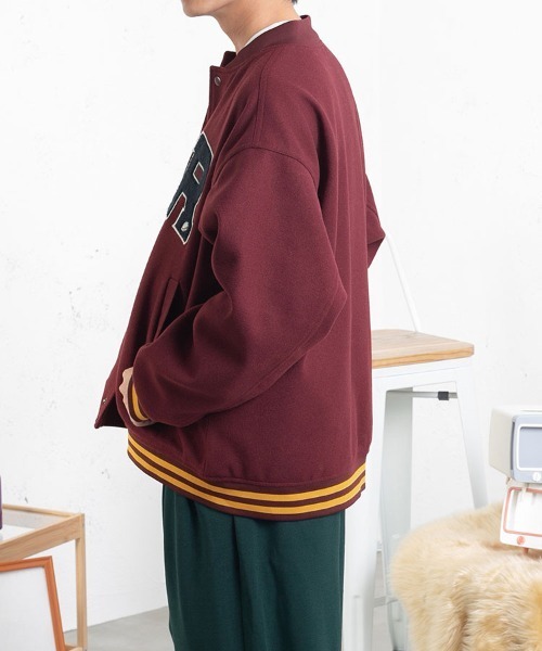 PairPair(ペアペア)の「ワッペン付きオーバーサイズスタジャン(ブルゾン・レディース・ボルドー/ベージュ・LARGE/MEDIUM)」の20枚目の写真