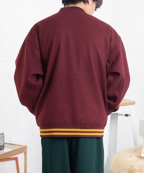 PairPair(ペアペア)の「ワッペン付きオーバーサイズスタジャン(ブルゾン・レディース・ボルドー/ベージュ・LARGE/MEDIUM)」の21枚目の写真