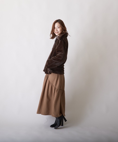 PAPAVER(パパヴェル)の「【papaver】袖ドロストOP(シャツ/ブラウス・レディース・スミクロ/モカ・MEDIUM)」の3枚目の写真