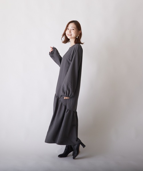 PAPAVER(パパヴェル)の「【papaver】袖ドロストOP(シャツ/ブラウス・レディース・スミクロ/モカ・MEDIUM)」の8枚目の写真