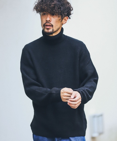 URBAN RESEARCH Sonny Label(アーバンリサーチサニーレーベル)の「ウォッシャブルウール混タートルニット(ニット/セーター・メンズ・ブラック/グレー/オフホワイト/カーキ/オレンジ・MEDIUM/LARGE/X-LARGE)」の7枚目の写真