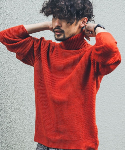 URBAN RESEARCH Sonny Label(アーバンリサーチサニーレーベル)の「ウォッシャブルウール混タートルニット(ニット/セーター・メンズ・ブラック/グレー/オフホワイト/カーキ/オレンジ・MEDIUM/LARGE/X-LARGE)」の18枚目の写真