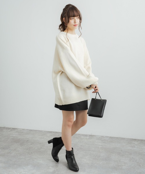 Rocky Monroe(ロッキーモンロー)の「オーバーサイズ クルーネック プルオーバーニットセーター(ニット/セーター・メンズ・マスタード/ベージュ/グリーン/チャコール/ブラック/オフホワイト/グレー/ブラウン・L/XL/M)」の21枚目の写真