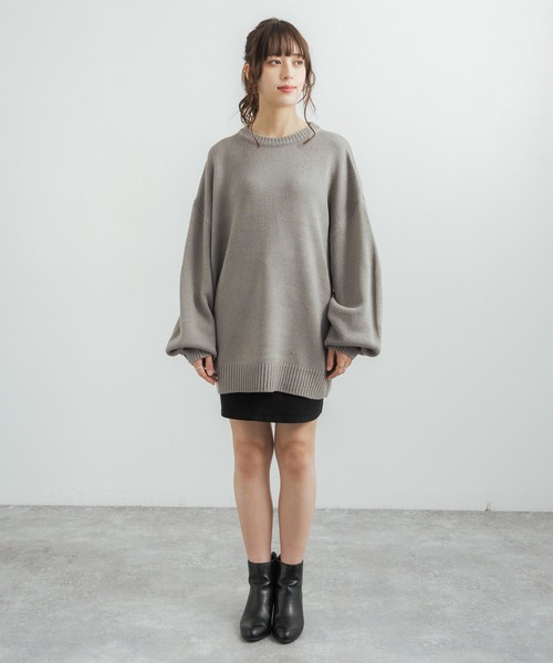 Rocky Monroe(ロッキーモンロー)の「オーバーサイズ クルーネック プルオーバーニットセーター(ニット/セーター・メンズ・マスタード/ベージュ/グリーン/チャコール/ブラック/オフホワイト/グレー/ブラウン・L/XL/M)」の17枚目の写真