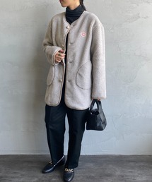 Vincent et Mireille | [Vincent et Mireille/ヴァンソン エ ミレイユ] ボアフリース ミドル丈カーディガン(ブルゾン)