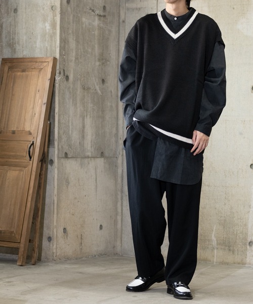 JOHN'S CLOSET(ジョンズクローゼット)の「【i】ポリピーチバンドカラーロングシャツ(シャツ/ブラウス・メンズ・サックスブルー/グレイッシュベージュ/チャコールグレー/ブラック/ホワイト・LARGE/MEDIUM)」の20枚目の写真
