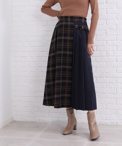 SHOO・LA・RUE(シューラルー)の「◆チェック×プリーツスカート(スカート・レディース・ベージュ系その他2/ブラック系1/ネイビー系1・00)」の21枚目の写真