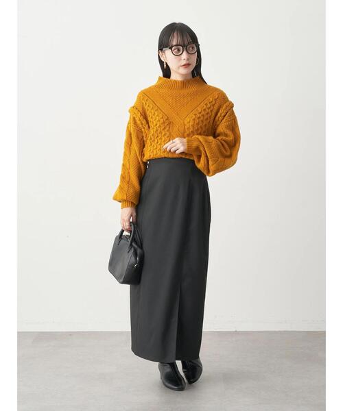 earth music&ecology（アースミュージックアンドエコロジー）の「立体ケーブルニットプルオーバー（ニット/セーター・レディース・アイボリー/マスタード/ネイビー・FREE）」の14枚目の写真