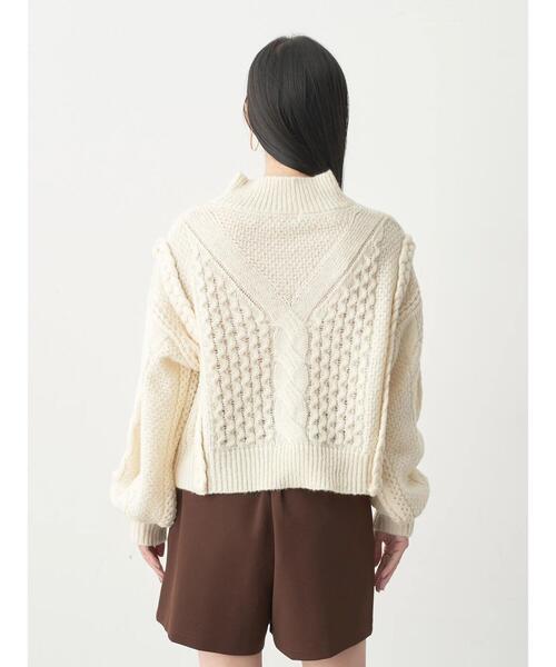 earth music&ecology（アースミュージックアンドエコロジー）の「立体ケーブルニットプルオーバー（ニット/セーター・レディース・アイボリー/マスタード/ネイビー・FREE）」の19枚目の写真