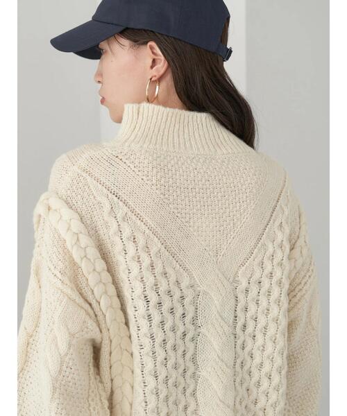 earth music&ecology（アースミュージックアンドエコロジー）の「立体ケーブルニットプルオーバー（ニット/セーター・レディース・アイボリー/マスタード/ネイビー・FREE）」の15枚目の写真