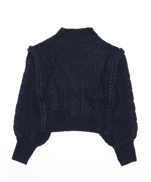 earth music&ecology（アースミュージックアンドエコロジー）の「立体ケーブルニットプルオーバー（ニット/セーター・レディース・アイボリー/マスタード/ネイビー・FREE）」の11枚目の写真