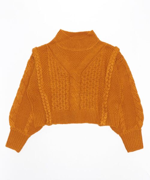 earth music&ecology（アースミュージックアンドエコロジー）の「立体ケーブルニットプルオーバー（ニット/セーター・レディース・アイボリー/マスタード/ネイビー・FREE）」の7枚目の写真