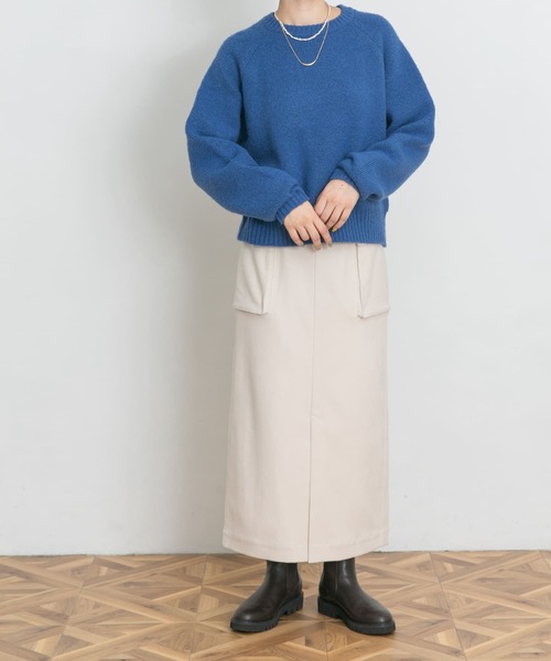 UR Lab.(アーバンリサーチラボ)の「細コールポケットスカート(スカート・レディース・ネイビー/オフホワイト・FREE)」の13枚目の写真