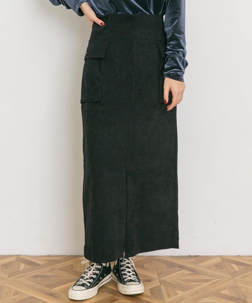 UR Lab.(アーバンリサーチラボ)の「細コールポケットスカート(スカート・レディース・ネイビー/オフホワイト・FREE)」の10枚目の写真