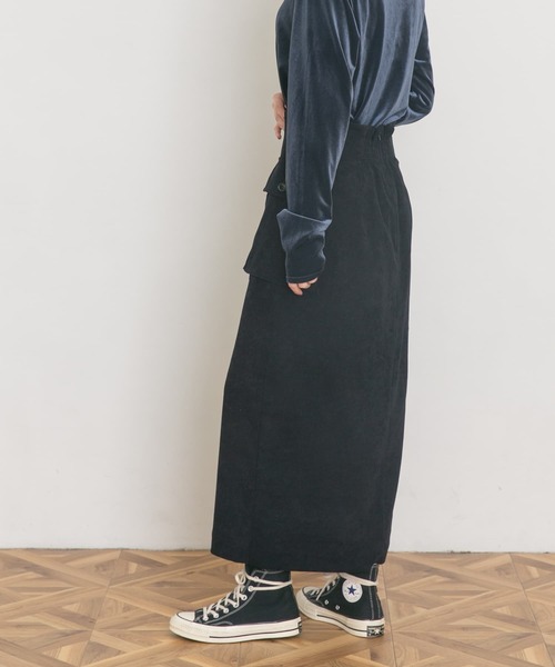 UR Lab.(アーバンリサーチラボ)の「細コールポケットスカート(スカート・レディース・ネイビー/オフホワイト・FREE)」の7枚目の写真