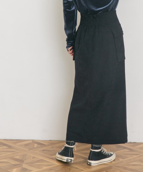 UR Lab.(アーバンリサーチラボ)の「細コールポケットスカート(スカート・レディース・ネイビー/オフホワイト・FREE)」の12枚目の写真