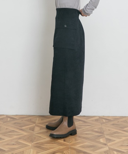 UR Lab.(アーバンリサーチラボ)の「細コールポケットスカート(スカート・レディース・ネイビー/オフホワイト・FREE)」の14枚目の写真