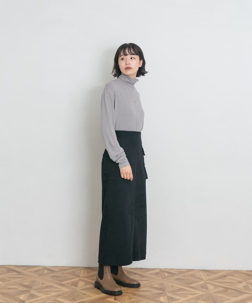 UR Lab.(アーバンリサーチラボ)の「細コールポケットスカート(スカート・レディース・ネイビー/オフホワイト・FREE)」の16枚目の写真